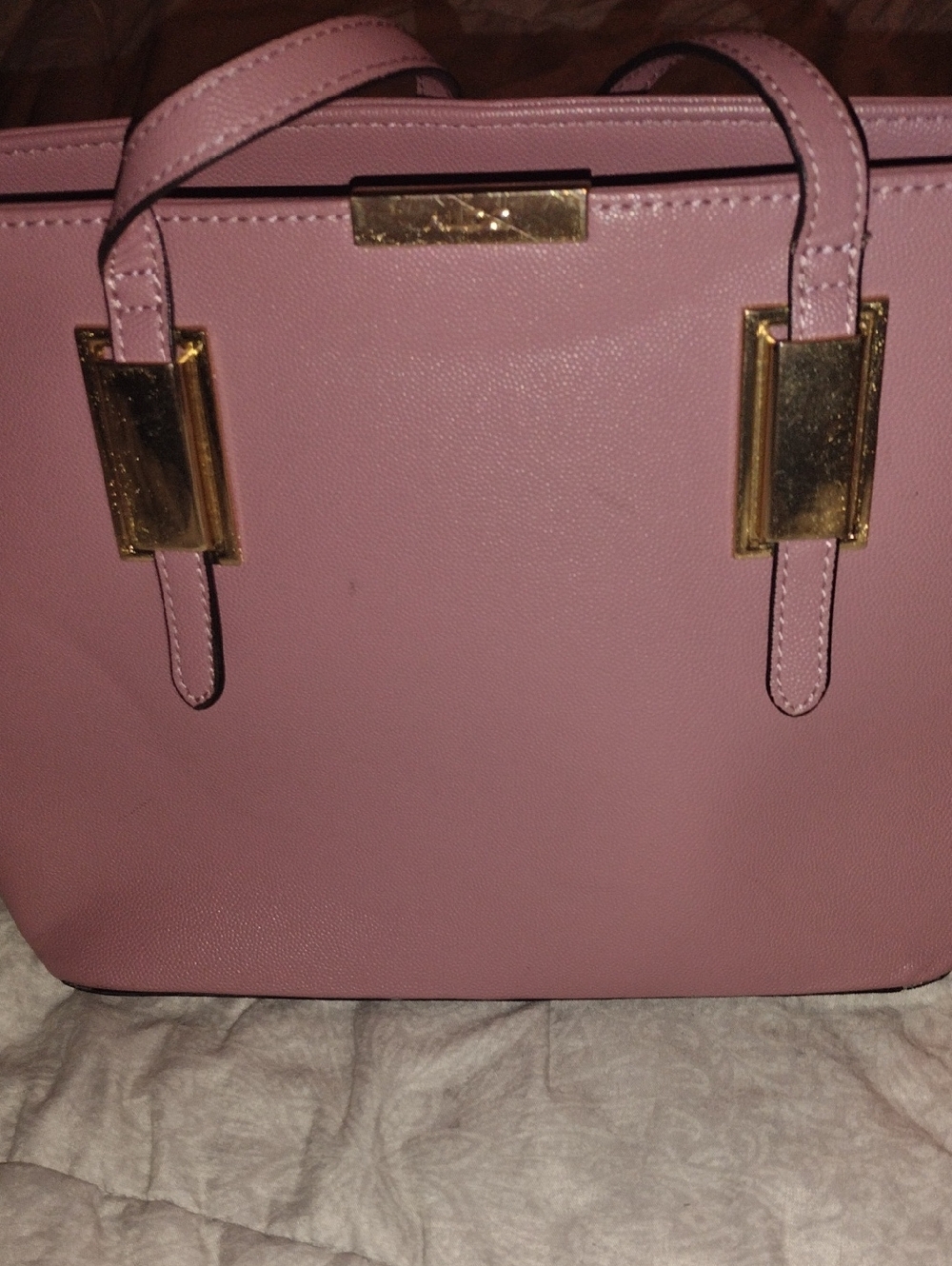 Aldo Blush Pink Tote with Gold Accents